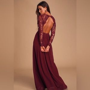 Awake My Love Lulus Backless Dress in Burgundy size M